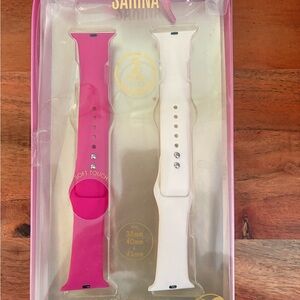 Pink and White Soft Touch Watch Bands
